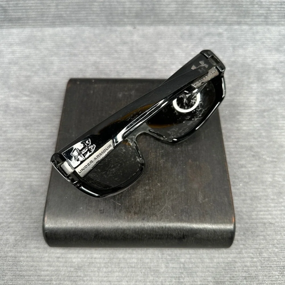 Under Armour y2k Sunglasses Mens Black Wrap Sport Frames Grey Lens Logo Athletic